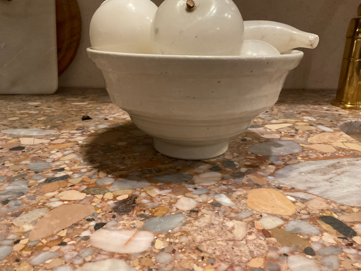 Stepped White Glazed Ceramic Bowl