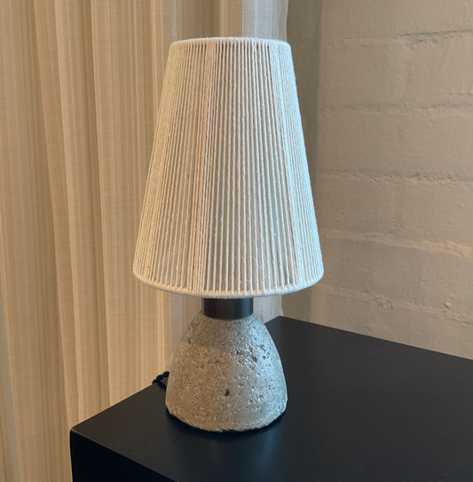 Concrete & Bronze Lamp With String Shade